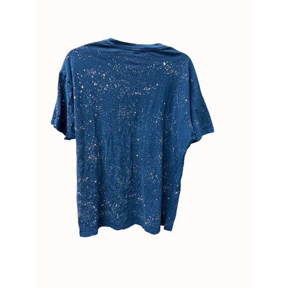 Elton John 42 Navy Blue Splatter T-Shirt L cotton - Picture 3 of 3